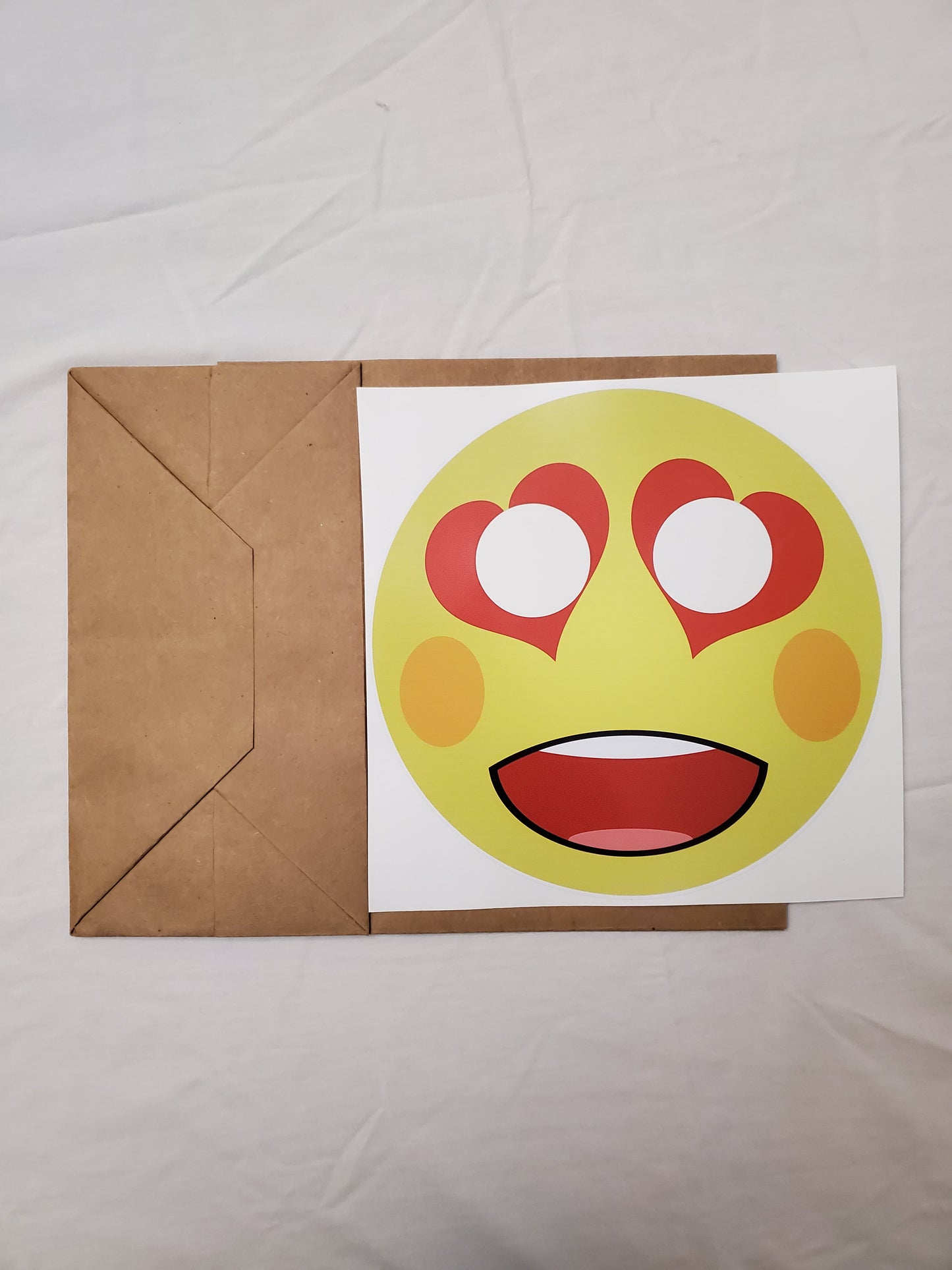 Heart-Eyes emoji paper bag mask kit