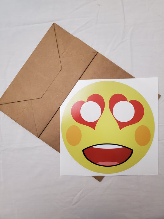 Heart-Eyes emoji paper bag mask kit