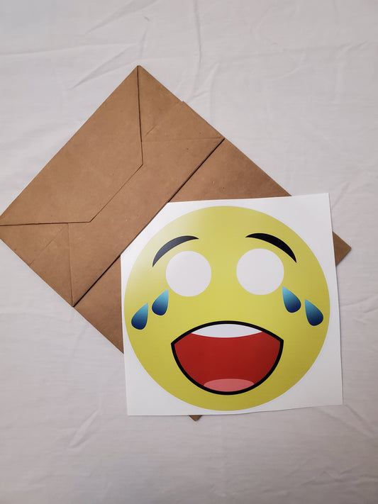 Crying Laughing emoji paper bag mask kit