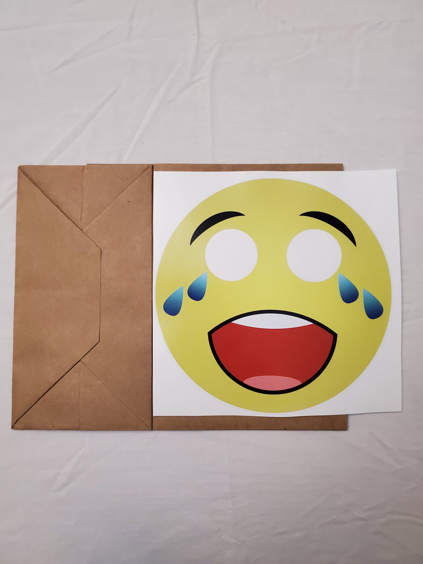 Crying Laughing emoji paper bag mask kit