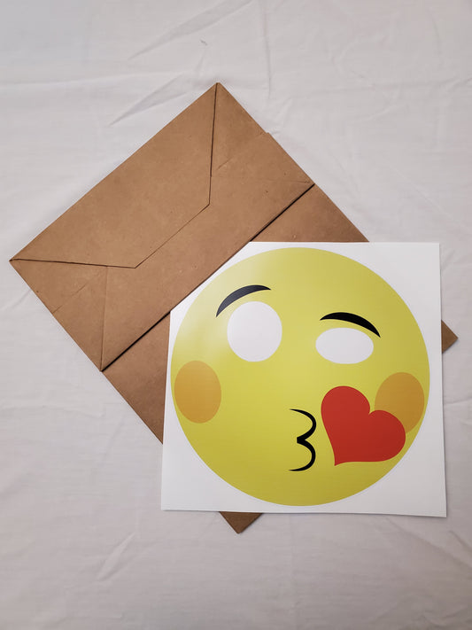 Blowing a Kiss emoji paper bag mask kit