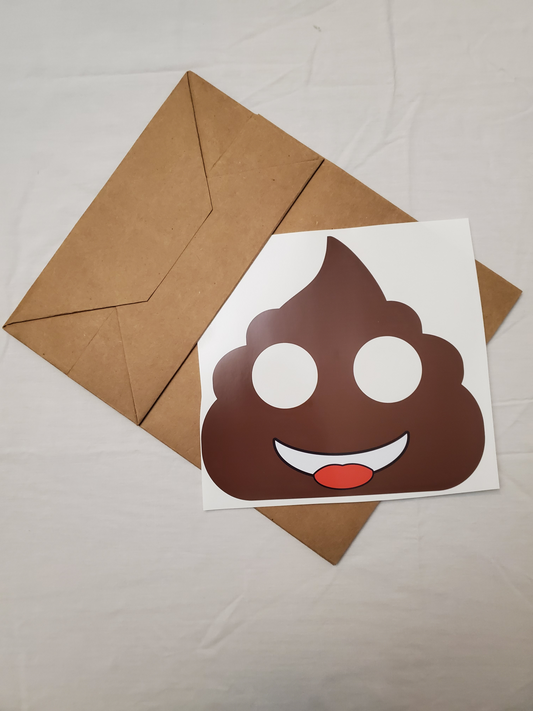Poop emoji paper bag mask kit